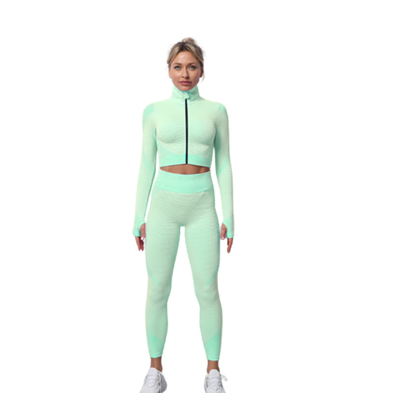 2-Piece Seamless Zip-Up Yoga Set – Workout Sets for Women