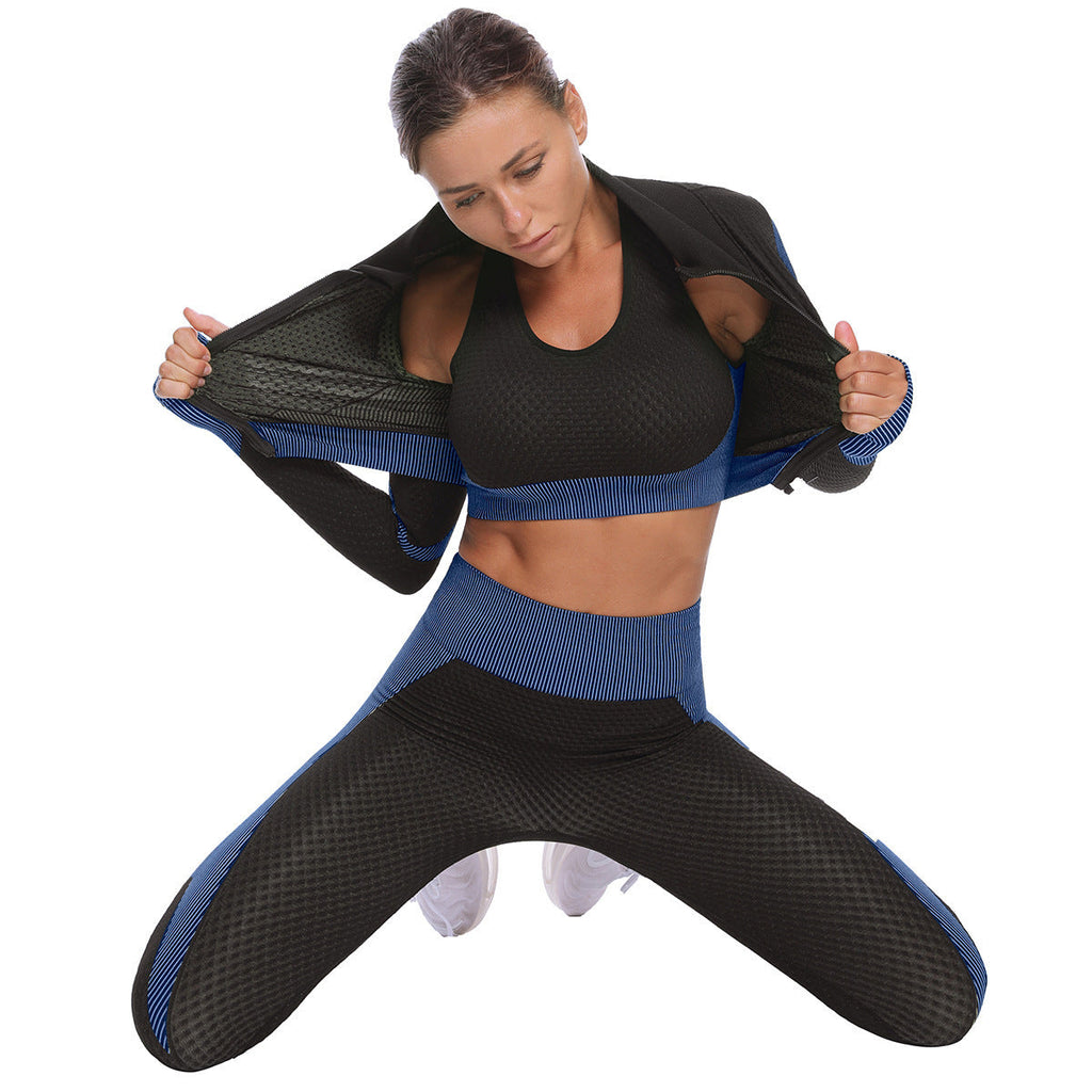 2-Piece Seamless Zip-Up Yoga Set – Workout Sets for Women