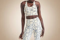 Cropped High-Waisted Leggings – Snake Print Workout Pants