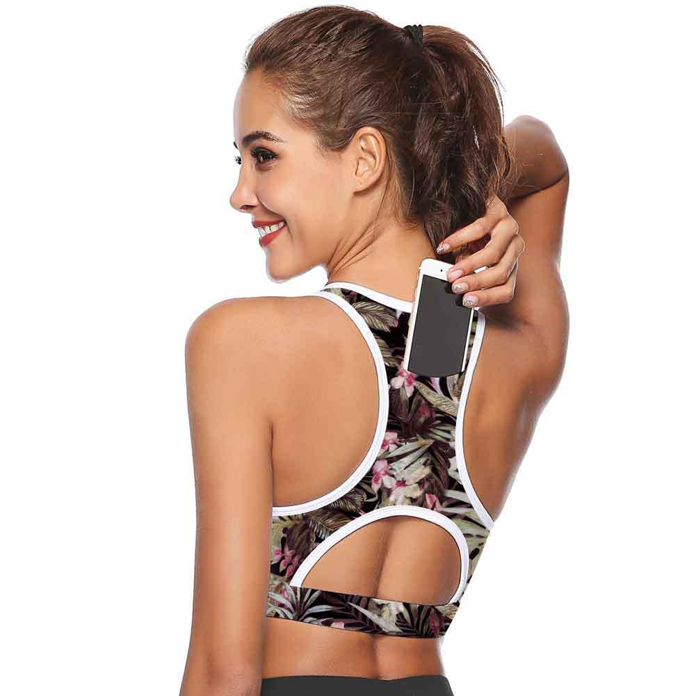 Women’s Pocket Sports Bra – Supportive Workout Bra with Phone Pocket