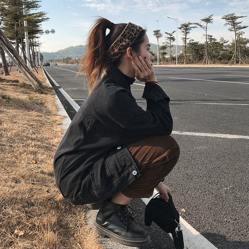 Women's Oversized Washed Denim Jacket – Hooded Loose Korean Style
