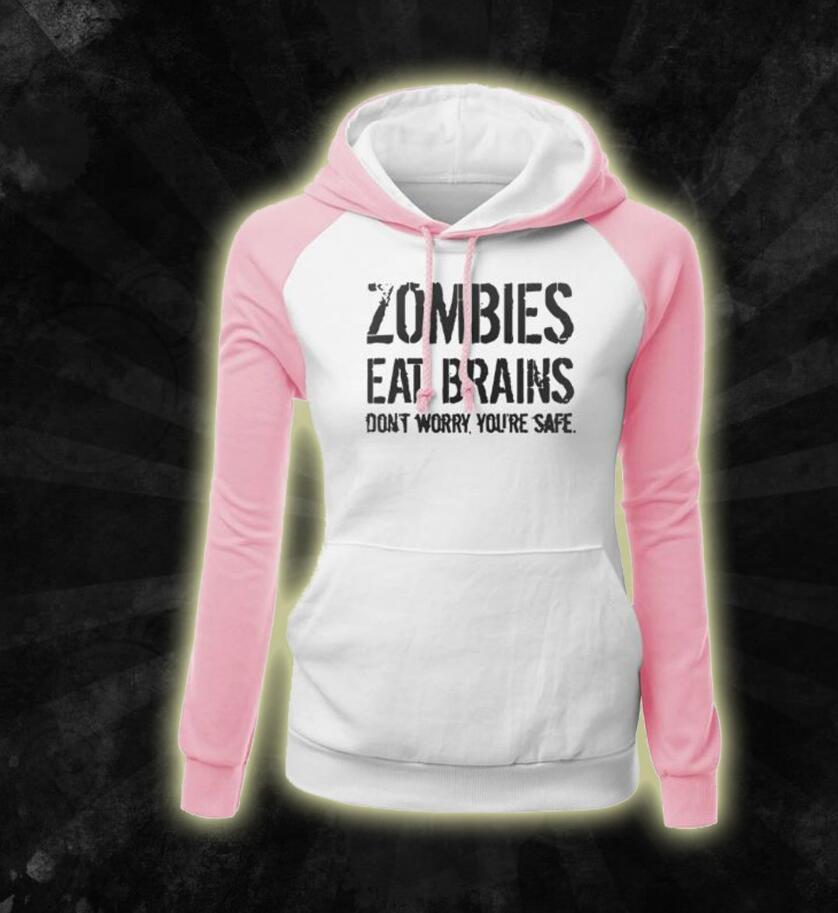Zombies Eat Brains Hoodie – Funny Unisex Graphic Pullover Sweatshirt
