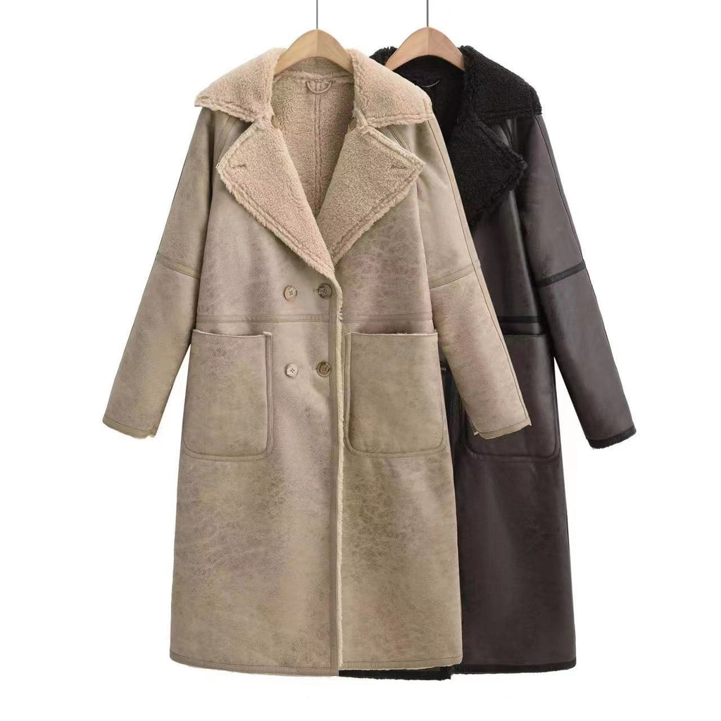 Women’s Belted Double-Breasted Winter Trench Coat