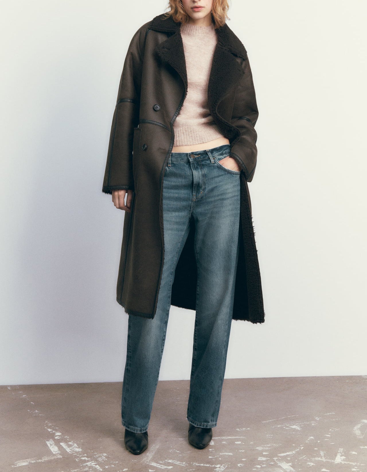 Women’s Belted Double-Breasted Winter Trench Coat