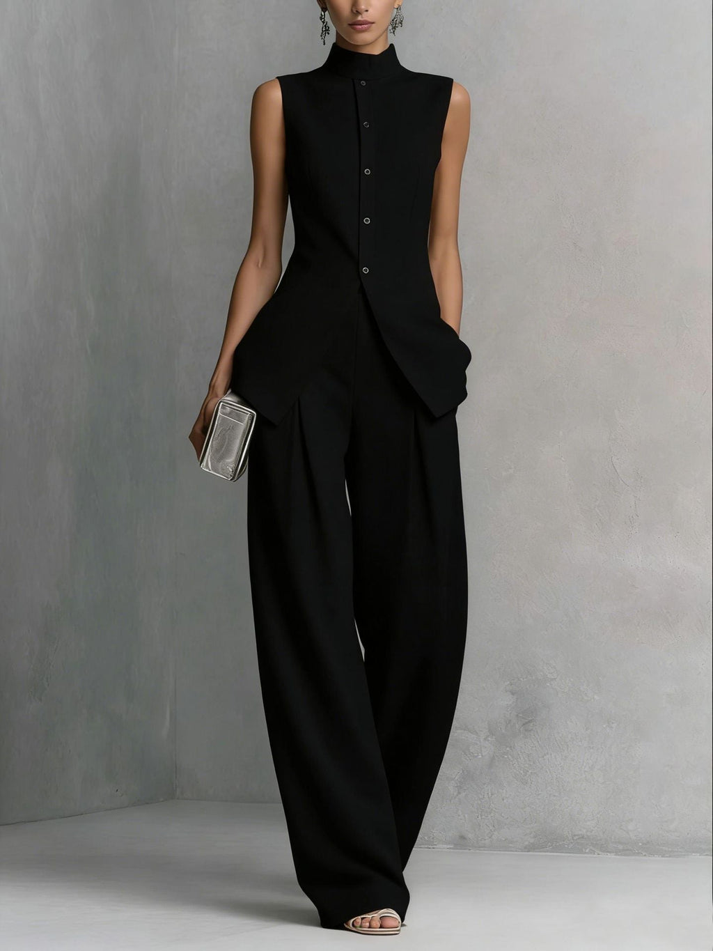 Women's Solid Color Sleeveless Top & Long Pants Two-Piece Set – 4 Colors XS–XXL