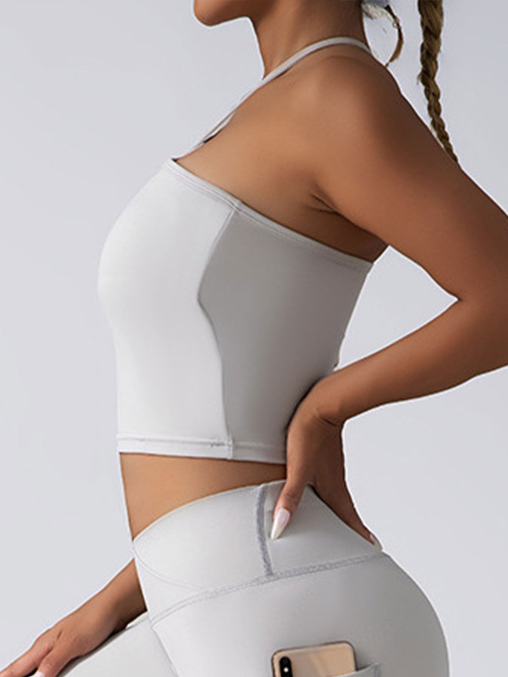 Padded Crop Top Push Up Sports Bra – Seamless Supportive Gym Tank for Women