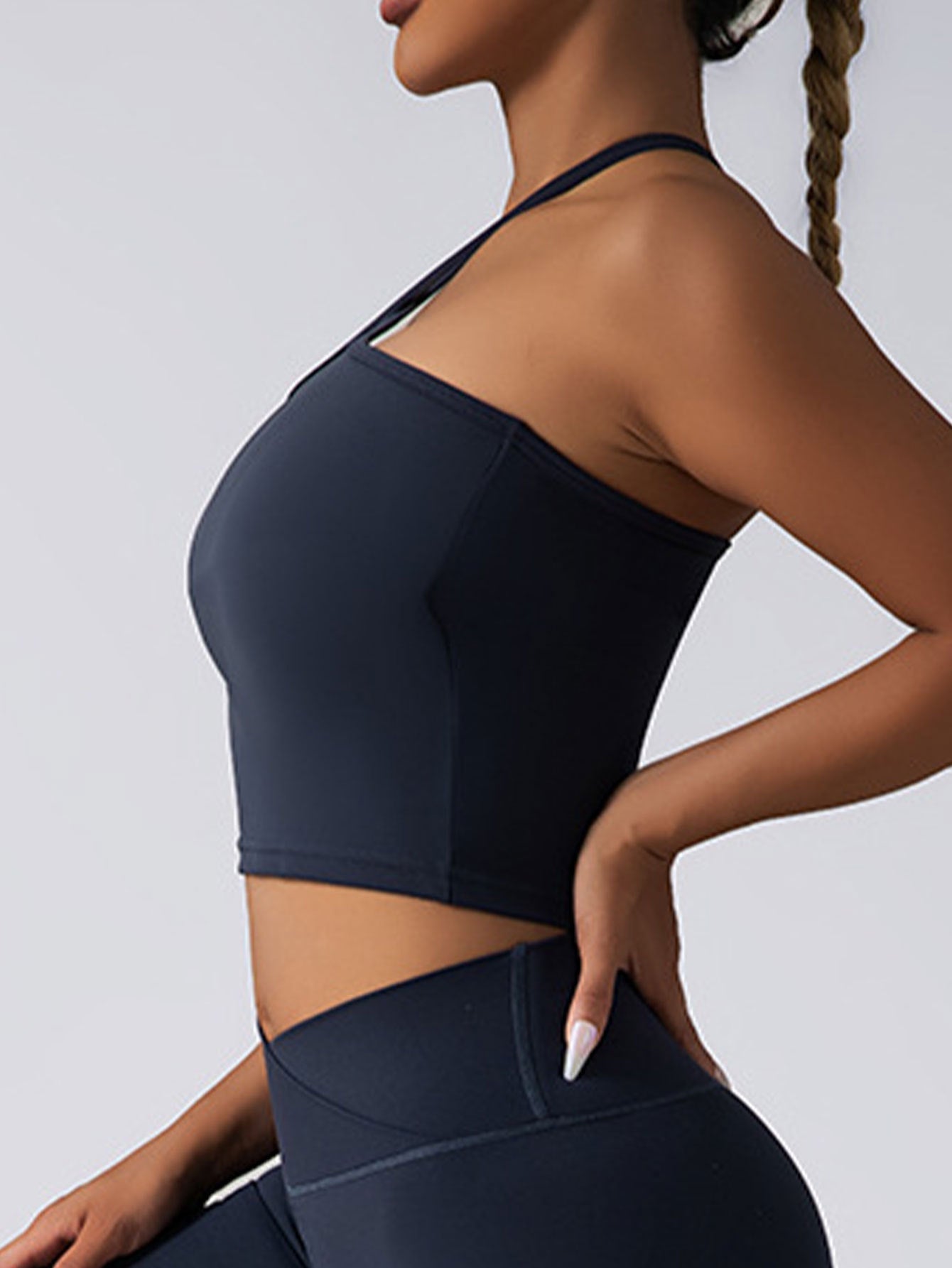 Padded Crop Top Push Up Sports Bra – Seamless Supportive Gym Tank for Women