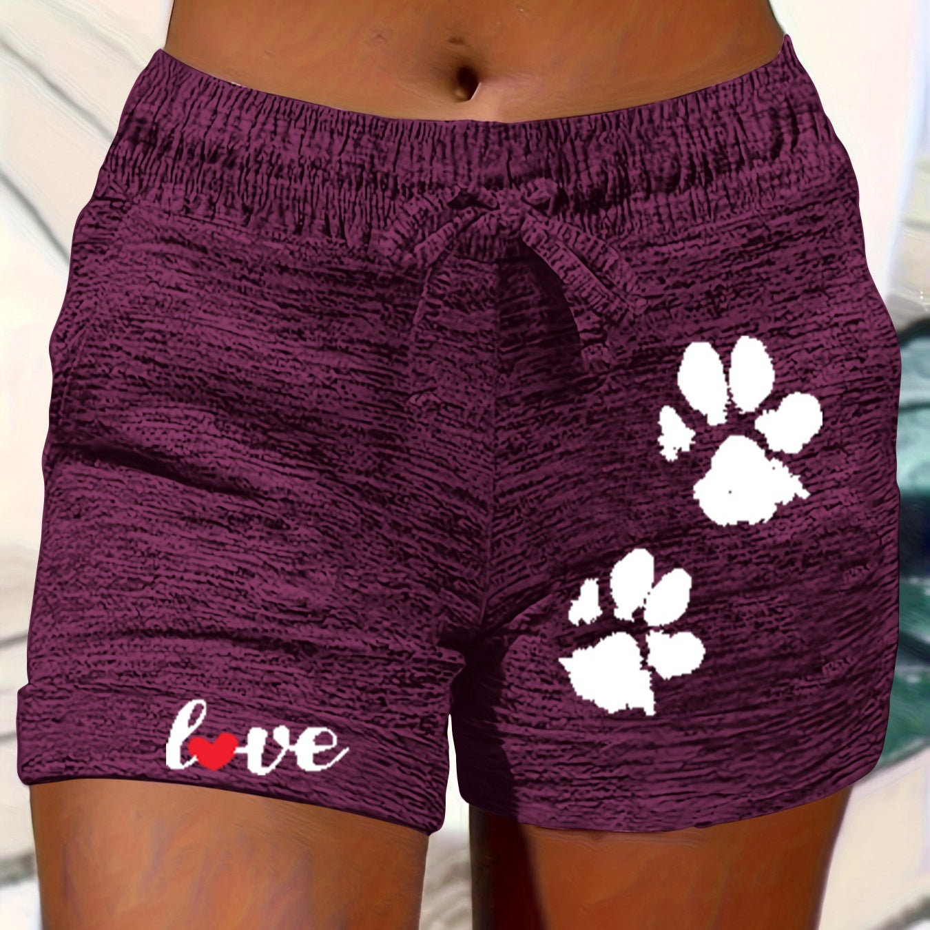 Women's Printed Elastic Waist Cropped Shorts With Pockets