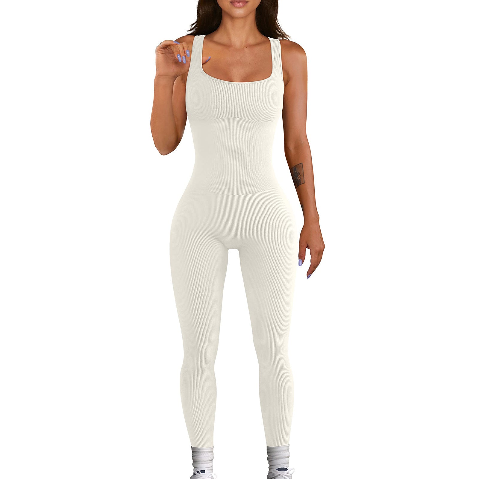 Women’s Ribbed Sleeveless Jumpsuit