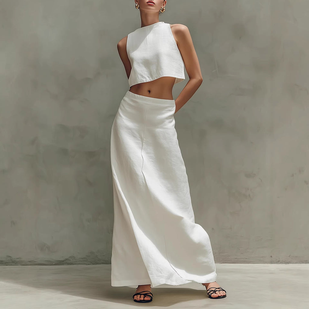 Women's Sleeveless Slimming Maxi Dress Two-Piece Set