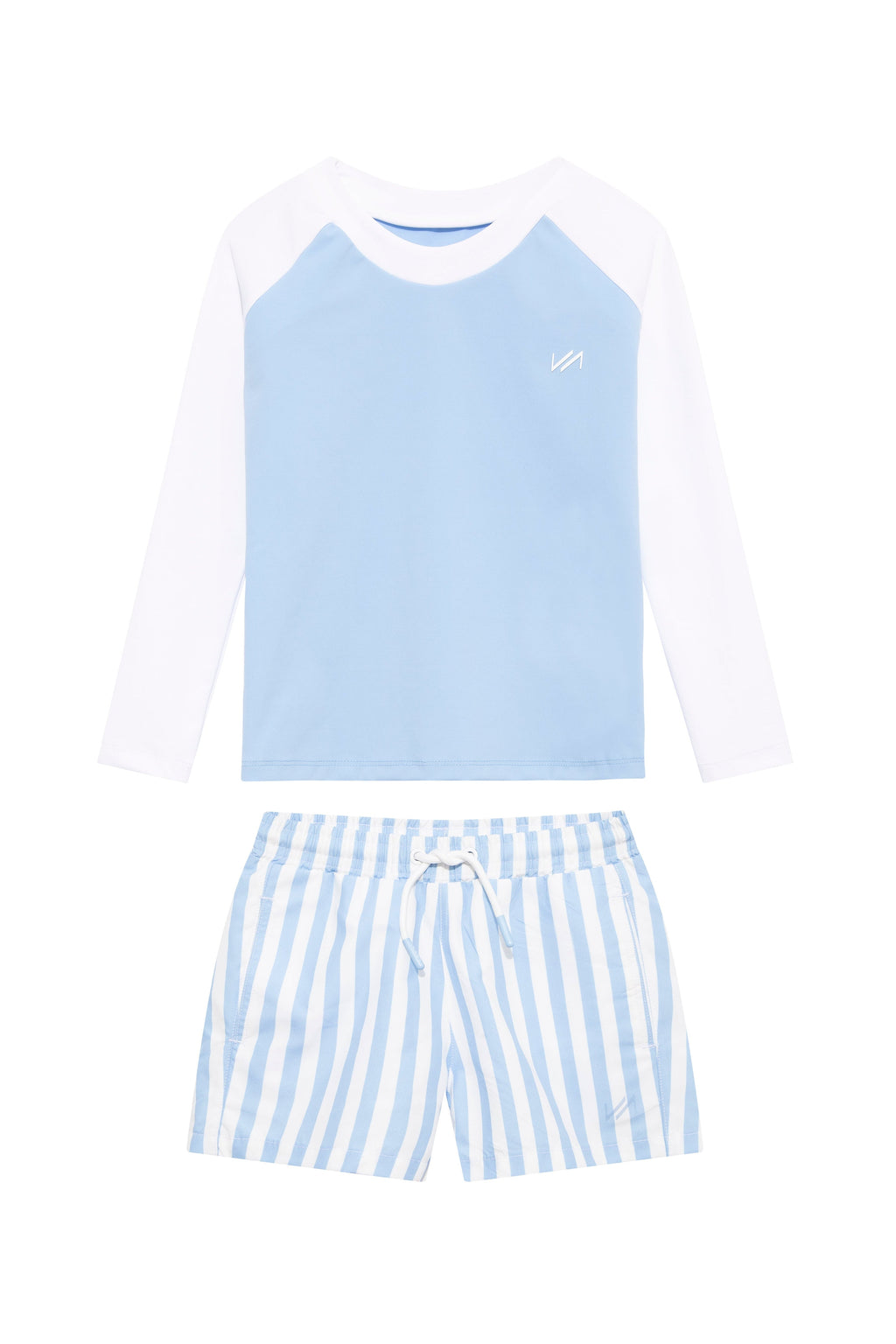 Venterol Blue White Kids Long Sleeve Swim Set