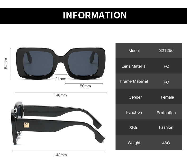 Retro Square Large Frame Sunglasses – INS Style Shades