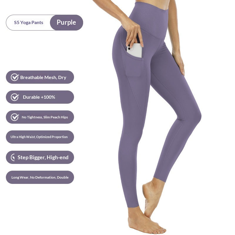 High Waist Pocket Stretch Leggings Women