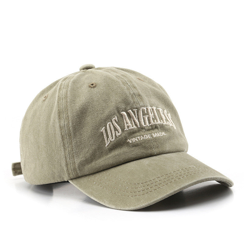 Distressed Satin Letter Embroidery Baseball Cap – Adjustable Unisex