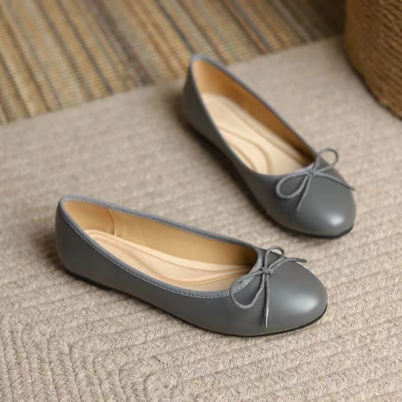 Women's Classic Egg-Roll Edge Slip-On Flats – Chanel-Inspired Round Toe Pumps