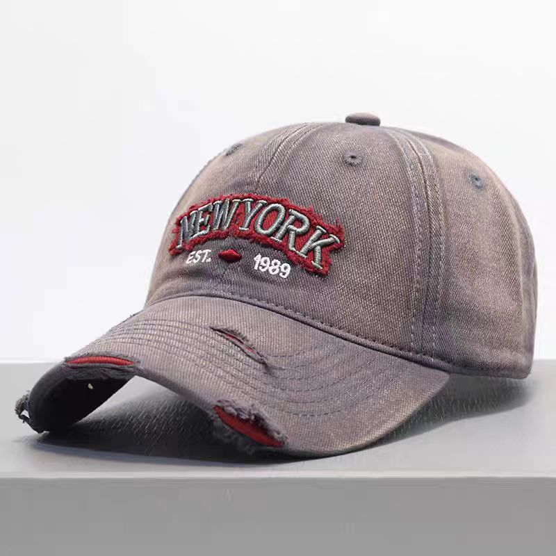 Embroidered Letter Denim Baseball Cap – Soft Crown