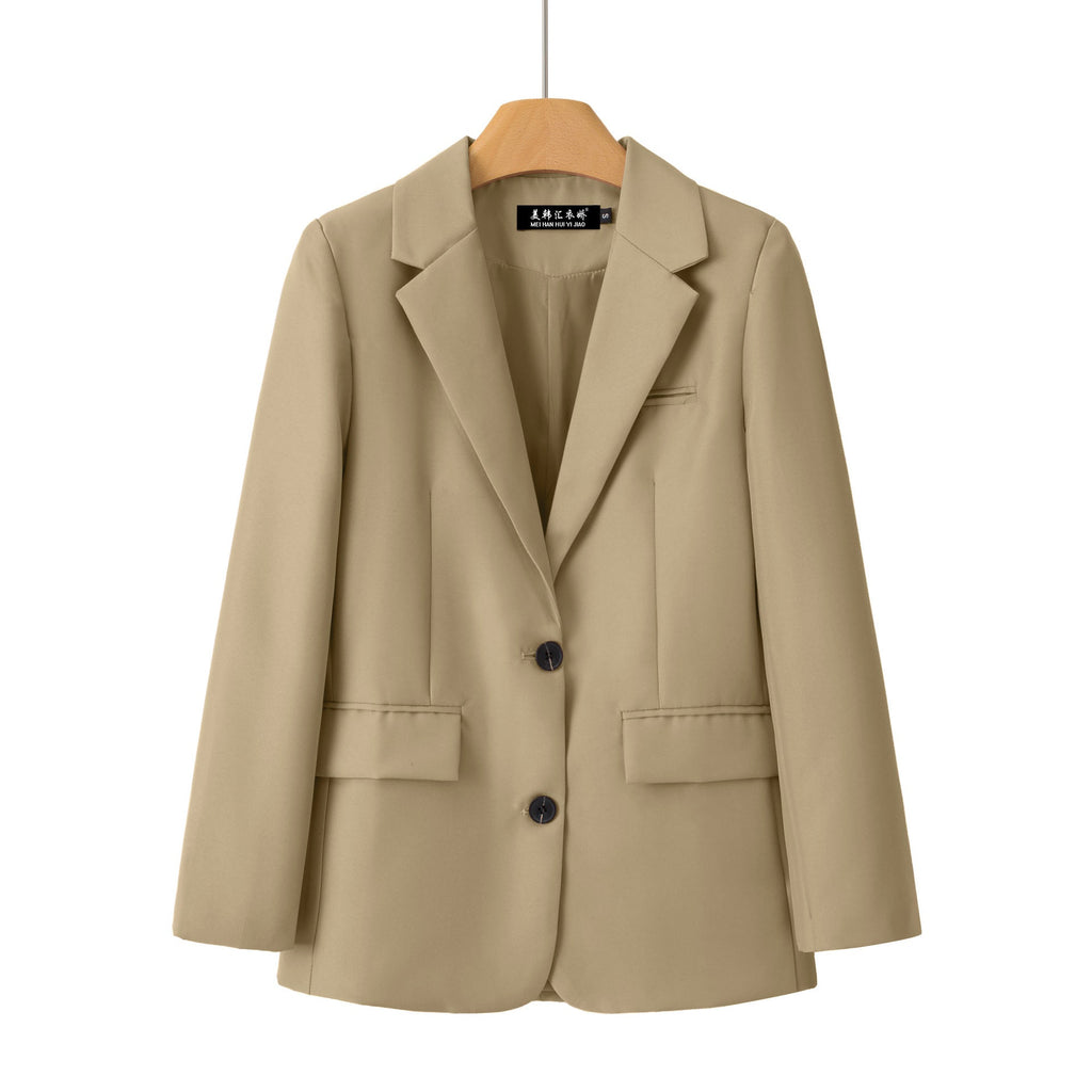 Women's Casual Chic Plaid Coat – Long Sleeve Pocket Jacket