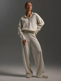 Women’s Fall Winter Two-Piece Set – Loose Collar Sweater Casual Outfit