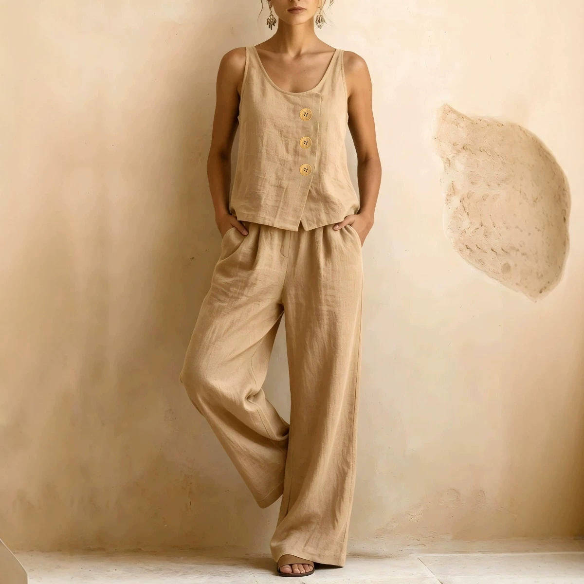 Women's Sleeveless Tank Top & Pants Two-Piece Set