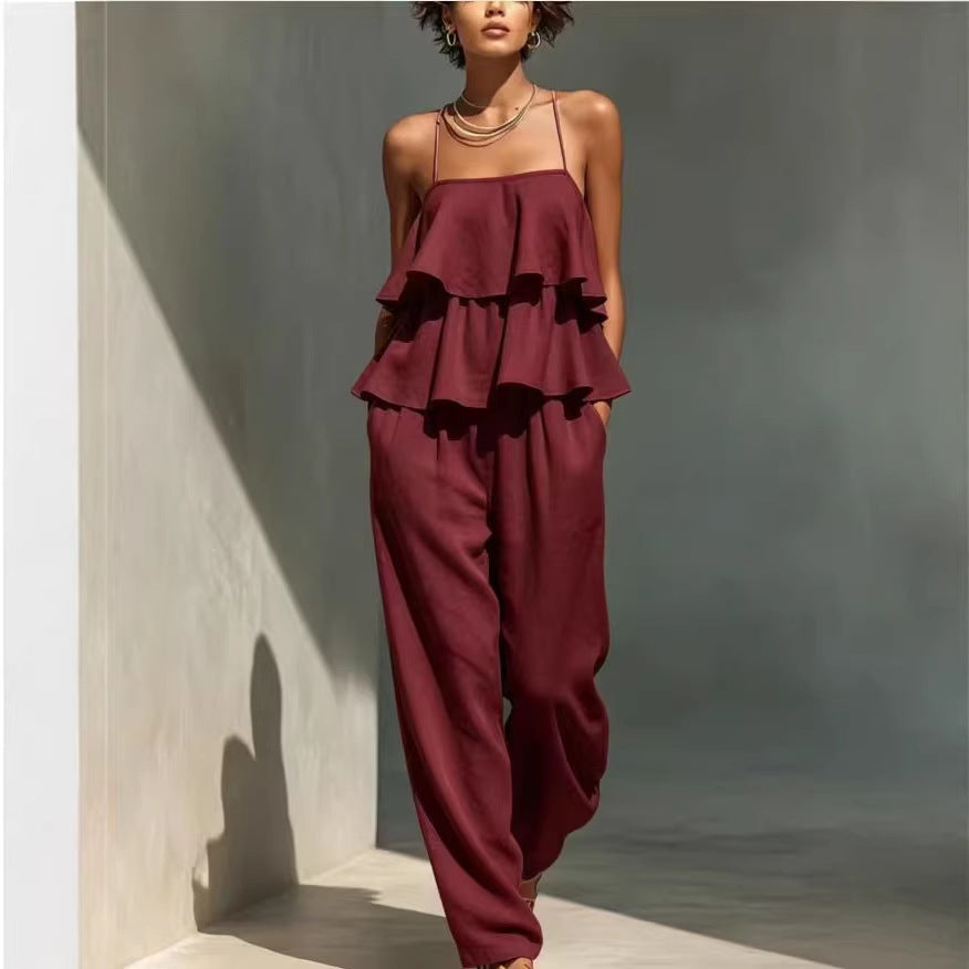 Women's Sleeveless Camisole Top & Casual Pants Set