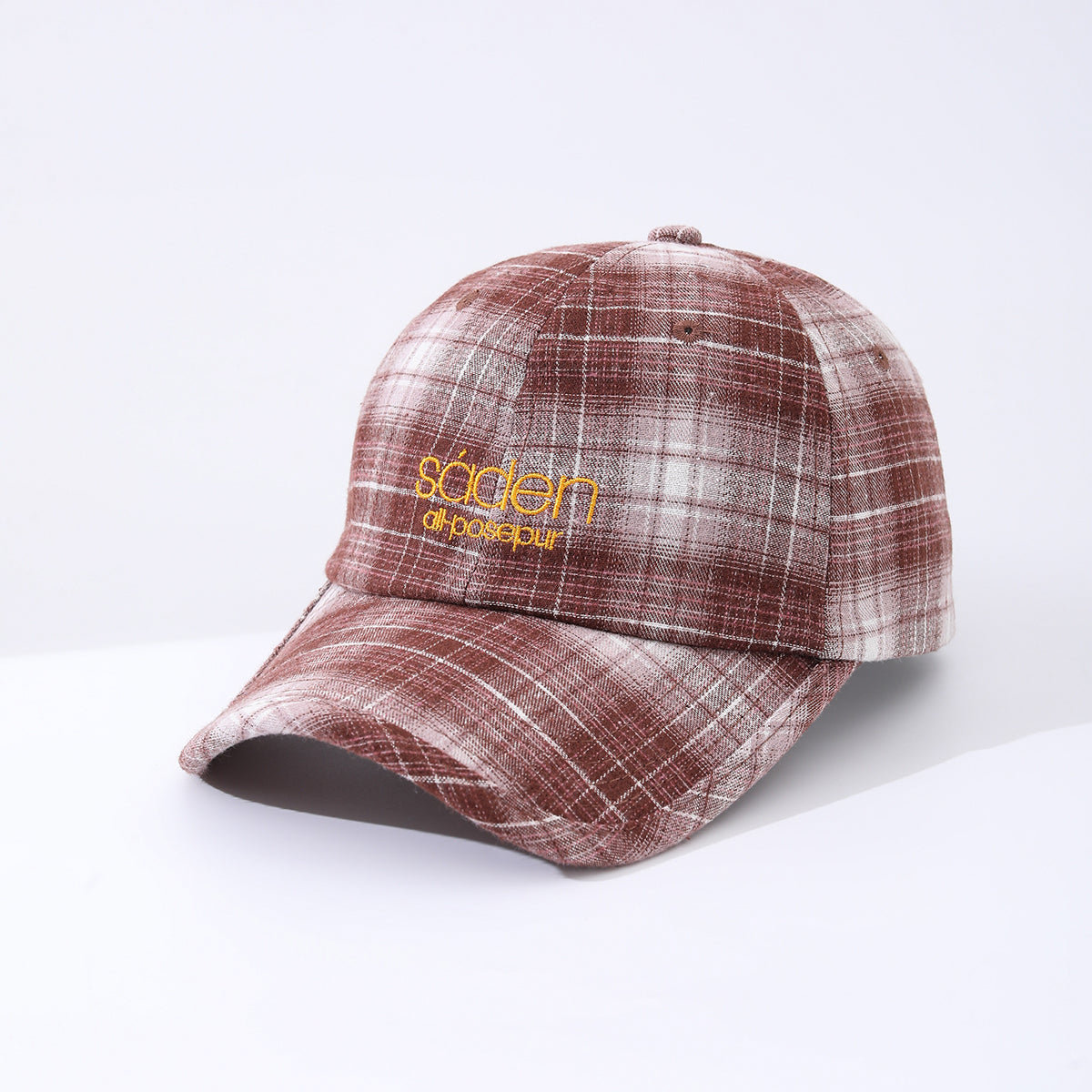 Women's Striped Checkered Embroidered Baseball Cap – 4 Colors