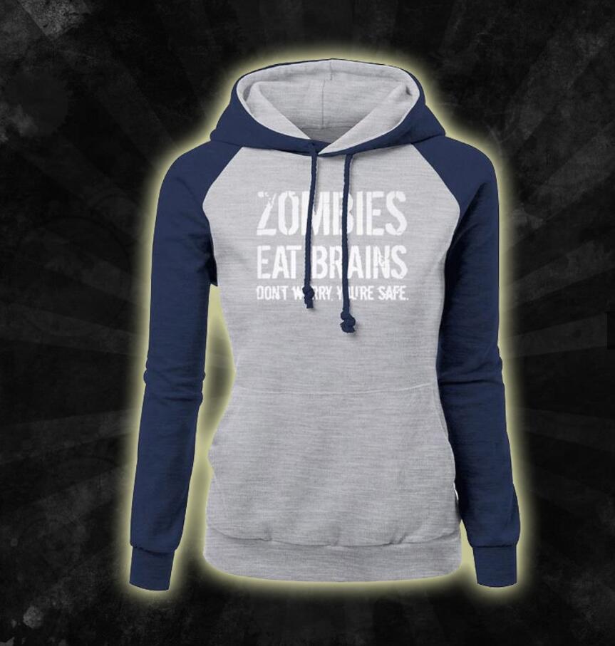Zombies Eat Brains Hoodie – Funny Unisex Graphic Pullover Sweatshirt