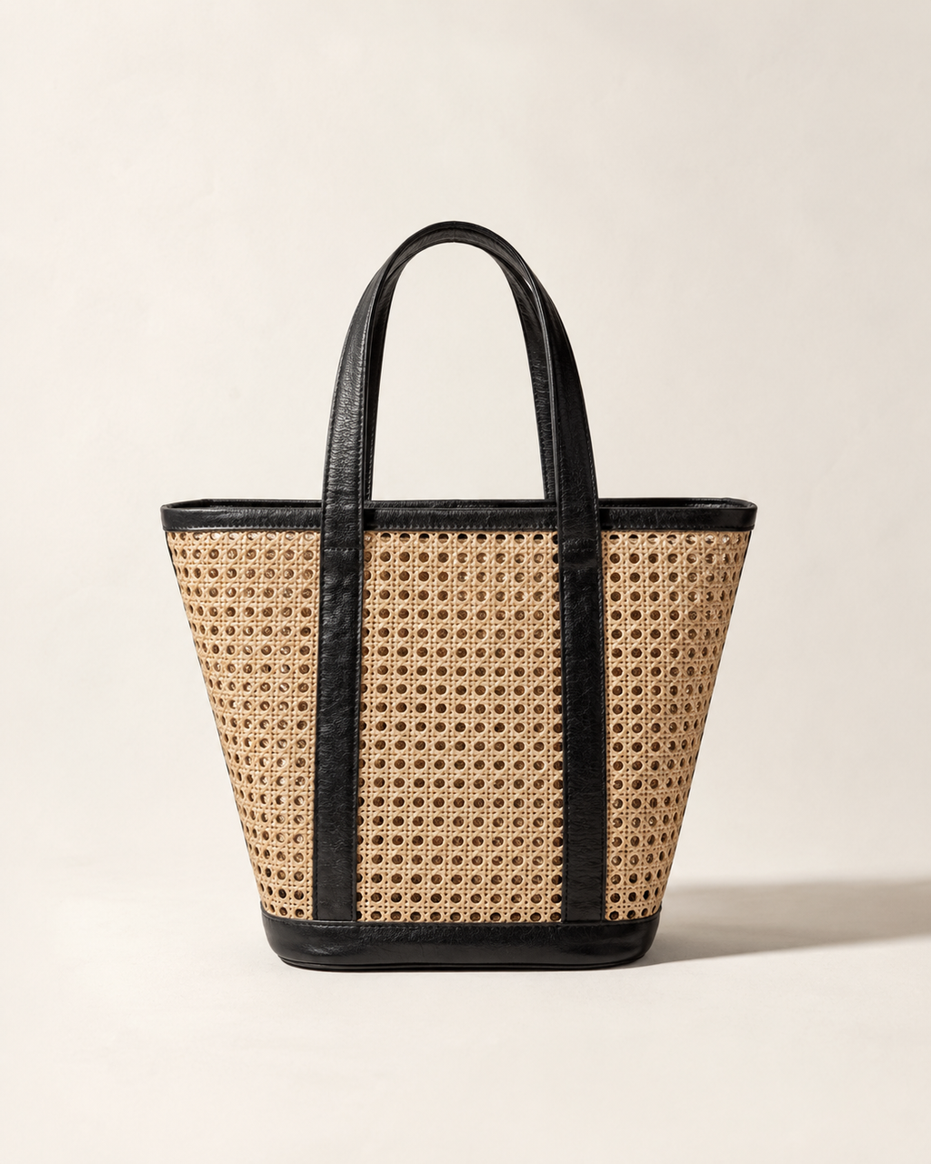 Raja Leather and Cane Carryall Bag