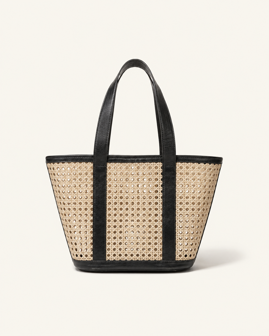 Raja Leather and Cane Carryall Bag