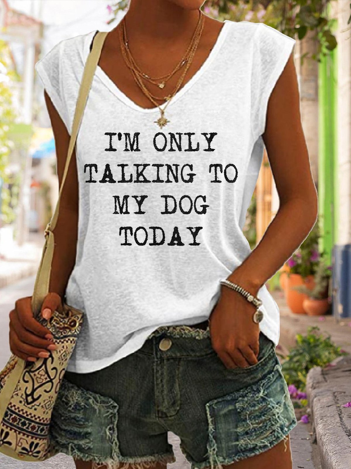 Women's V-Neck Printed Short Sleeve Loose Top – 14 Colors S–4XL