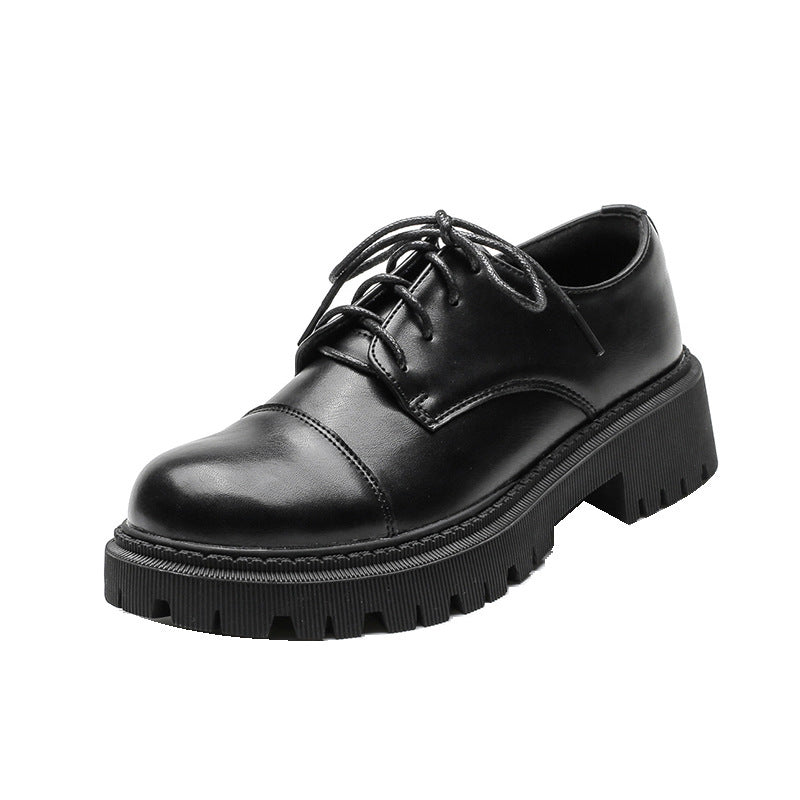 Women’s Solid-Color Retro Slip-On Platform Shoes