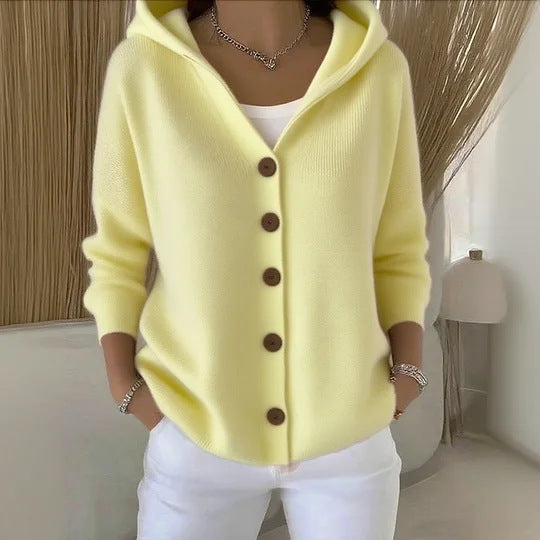 Women’s Button-Down Hoodie Cardigan Sweater Coat
