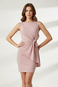 Women's Bow-Knot Sleeveless Midi Dress – High Waist A-Line
