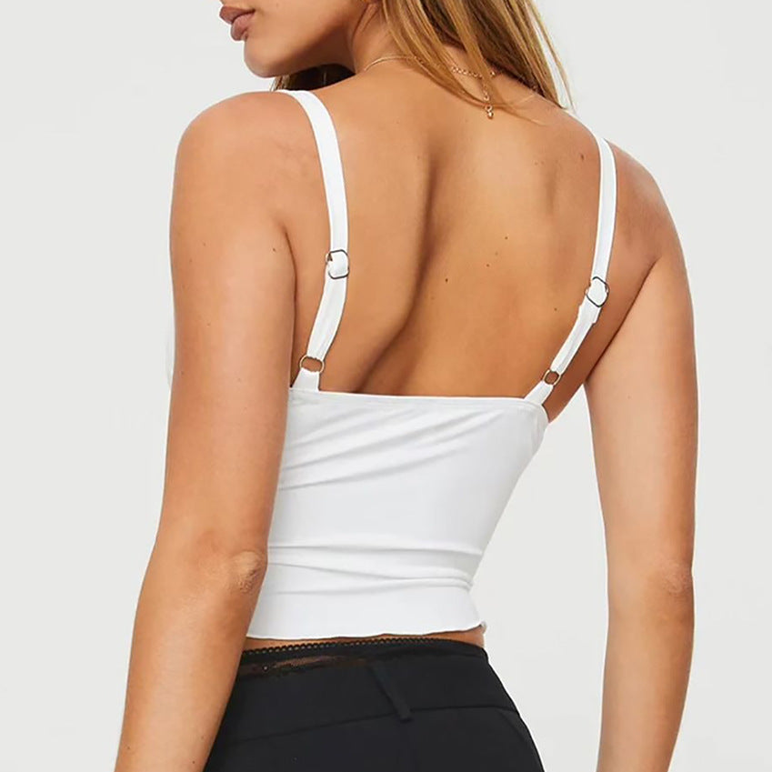 Women's Bow Camisole Backless Tank – Waist-Defining Elegance