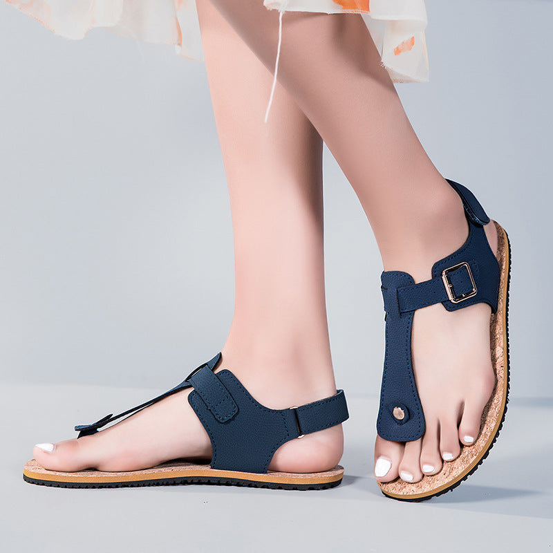 Cowhide Buckle Strap Sandals – Sheepskin Lined Non-Slip