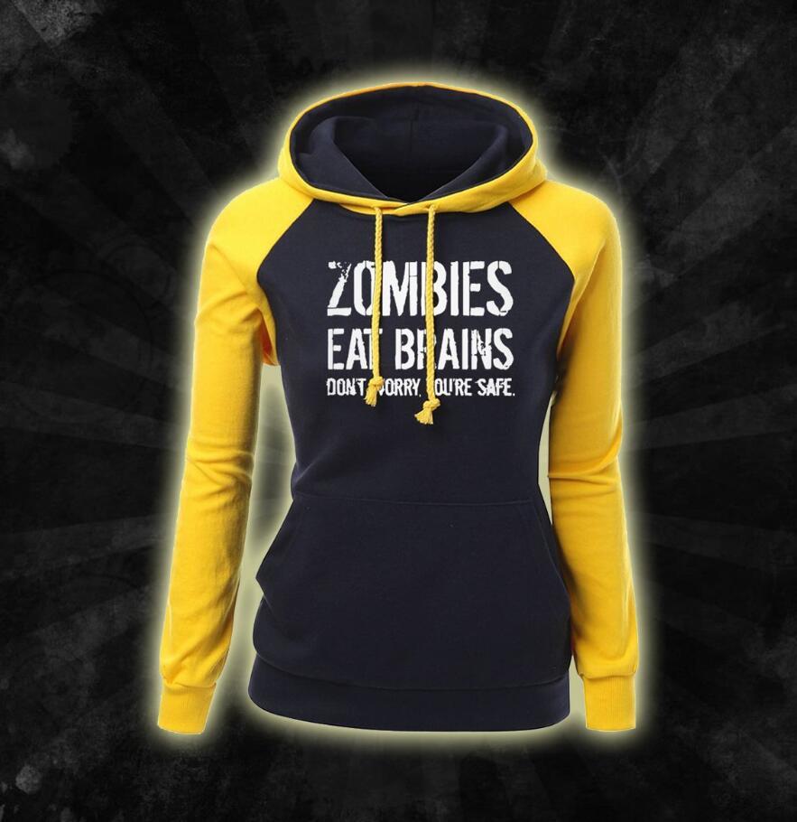 Zombies Eat Brains Hoodie – Funny Unisex Graphic Pullover Sweatshirt
