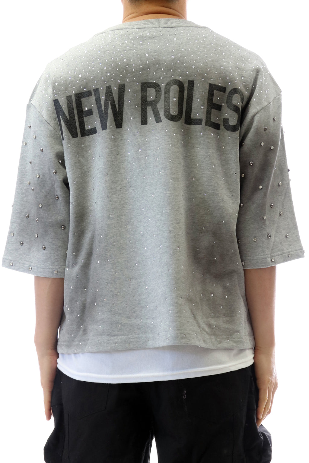 OBSIDIAN French Terry 3/4 Sleeve Crop Top Tee