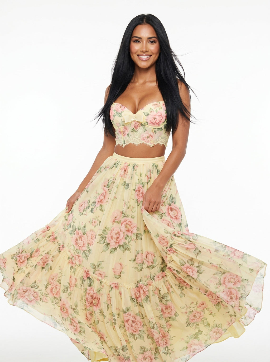 Whisper of Pastel Roses Two Pcs Set
