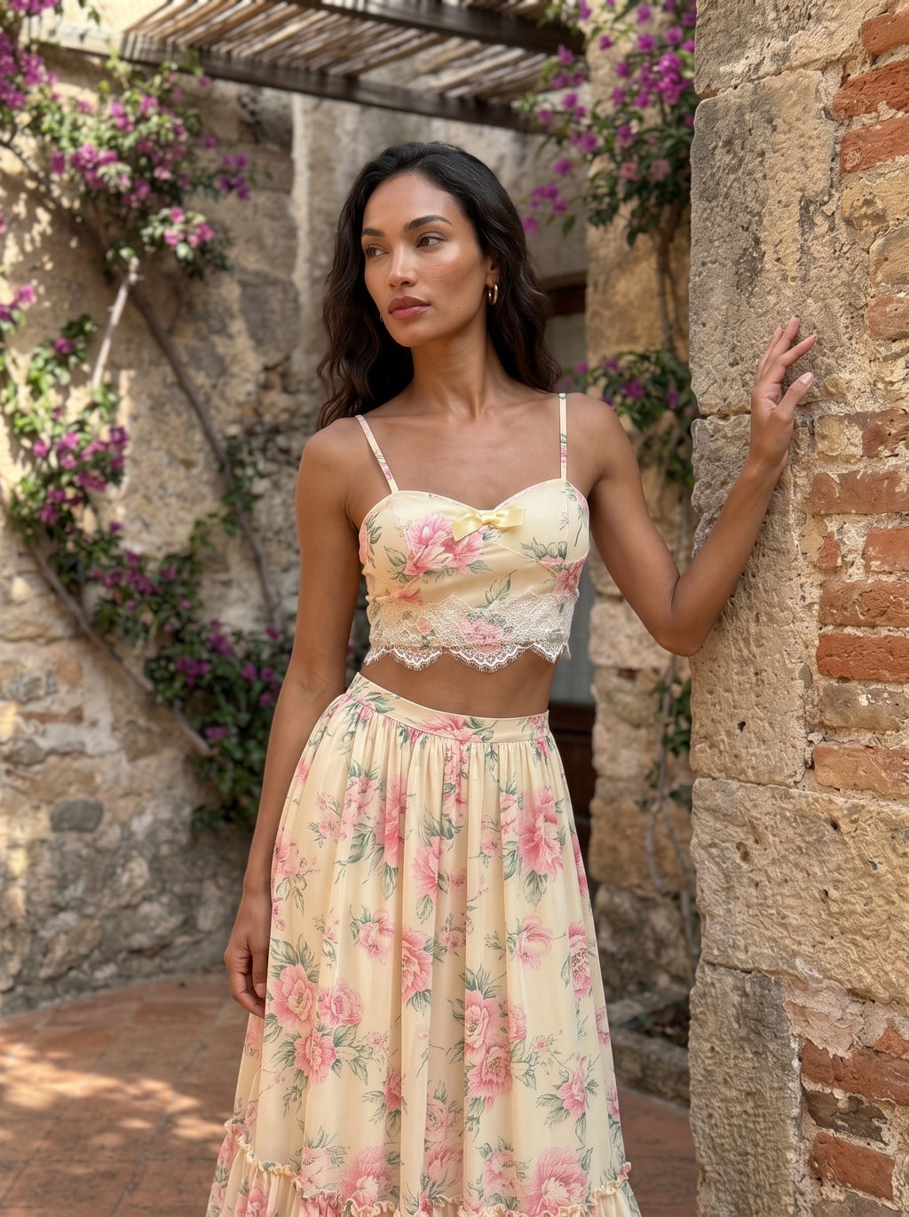 Whisper of Pastel Roses Two Pcs Set