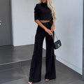 Women's Elegant Solid Color Half Sleeve Short Top