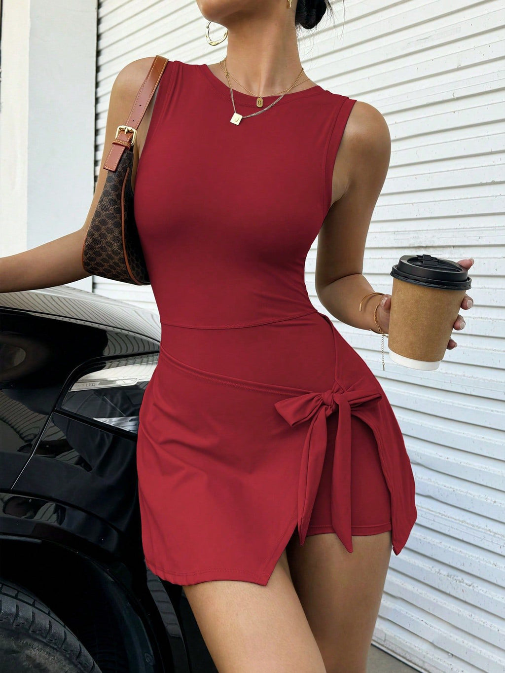Women's Fitness Beauty-Back Yoga Dress – Sleeveless Active Mini