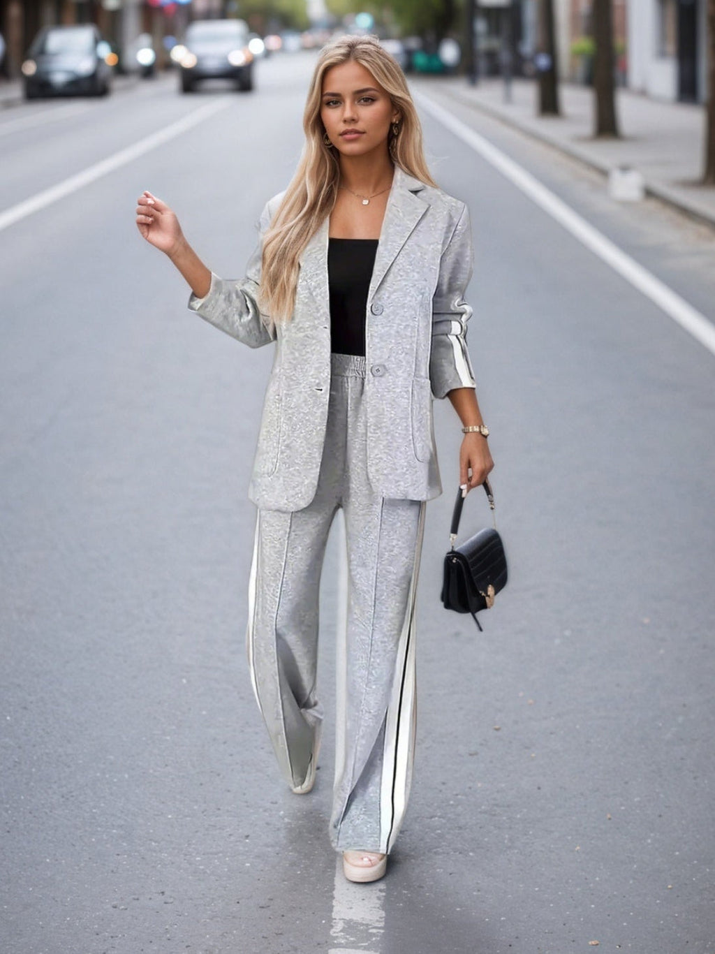 Women’s Elegant Solid Color Suit Set