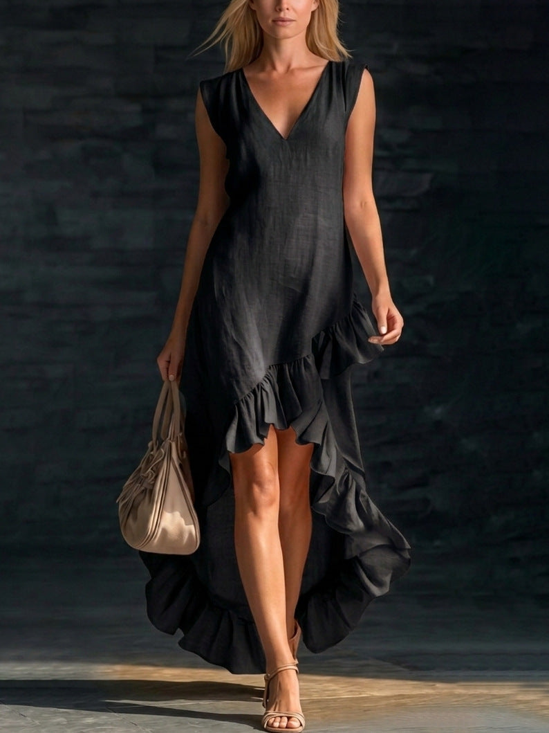 Cotton Long Sleeveless Casual Dress for Women