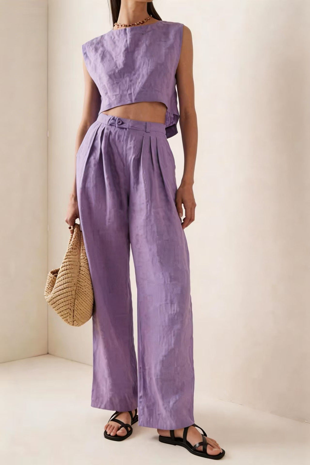 Women's Crew-Neck Loose Casual Two-Piece Set – Breathable T-Shirt & Pants