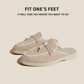 Tassel Button Cowhide Loafers – British Style Wedge Slip-On
