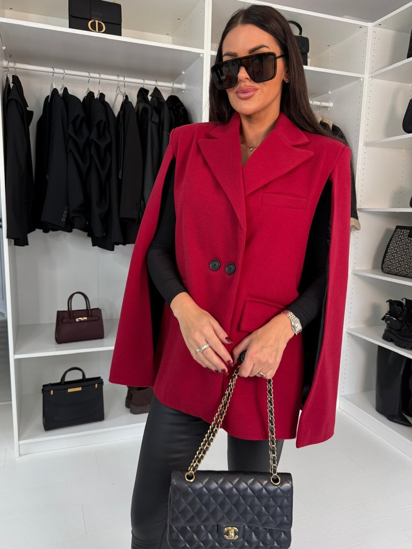 Women’s Solid Color Shawl Coat – Loose Wrap Outerwear