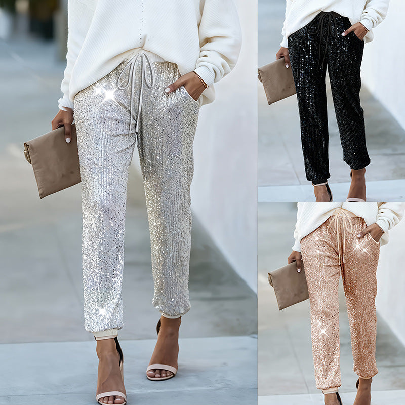 Women's High-Waist Straight-Leg Trousers – Full Length Casual Pants