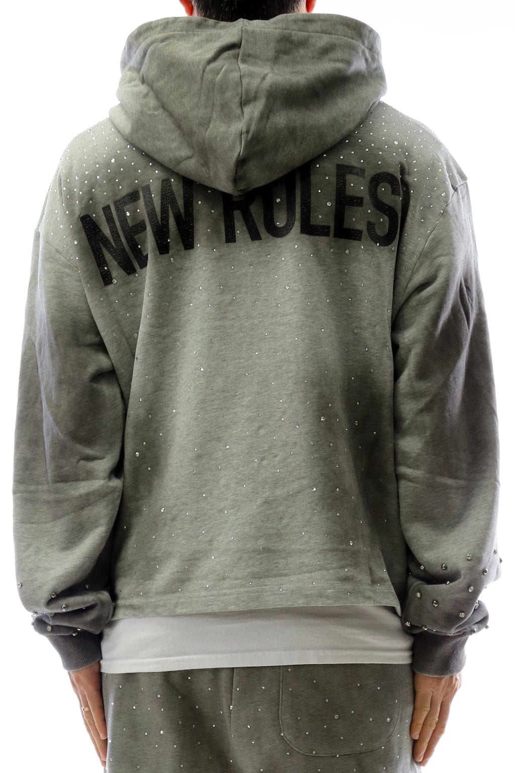 OBSIDIAN French Terry Long Sleeve Crop Top Pullover Hoodie only