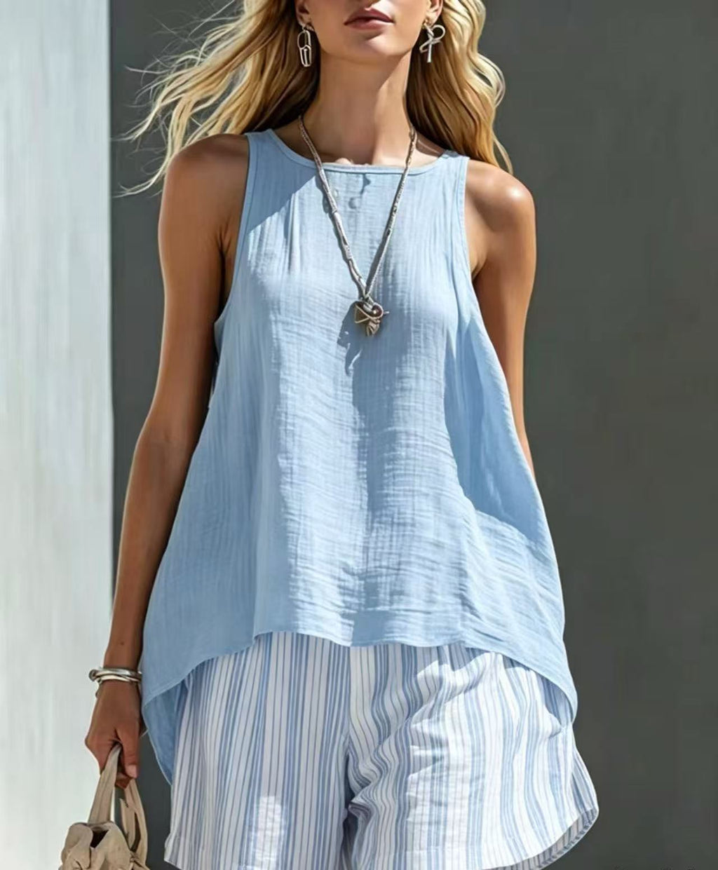 Women's V-Neck Long-Sleeve Loose-Fit Button-Up Shirt