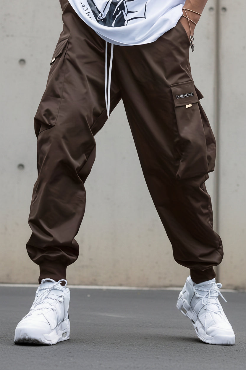 Men’s Multi‑Pocket Drawstring Cargo Pants
