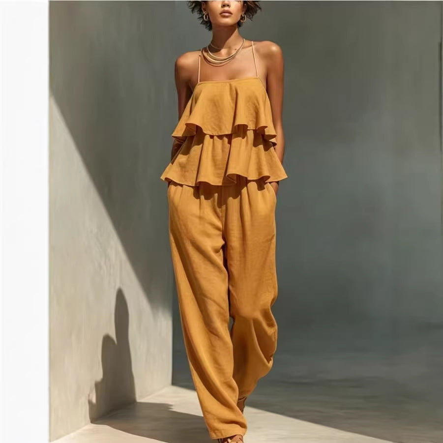 Women's Sleeveless Camisole Top & Casual Pants Set